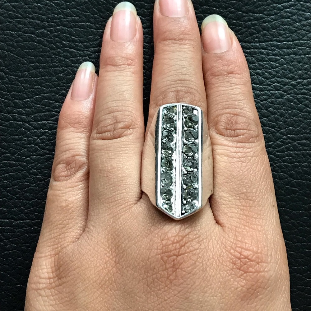 Long Silver Diamond Ring 💍 - Picture 6 of 6